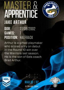 2022 NRL Traders - Master & Apprentice Blue #MAB20 Jake Arthur Back